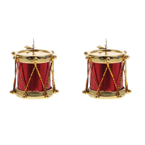Rote Glitzer-Mini-Trommel-Weihnachtsbaumdekoration (3er-Pack)