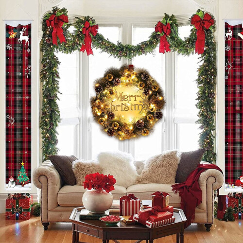 Christmas Wreath Gold Decorations 12 Inch Pinecone 2