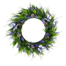 Couronne de porte printemps-été marguerite artificielle lavande
