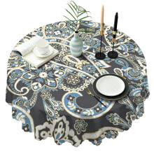 Tovaglia rotonda con motivo paisley vintage, 60 pollici