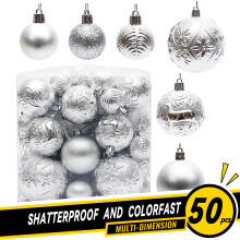 Ensemble de 50 boules de Noël 3D incassables