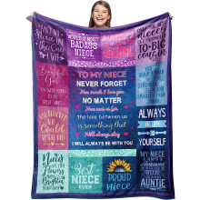 Couverture cadeau pour tante, 127 x 152 cm, pour l'anniversaire de sa nièce