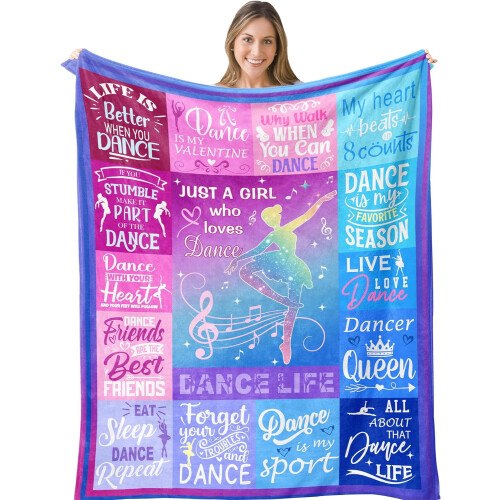 Couverture de danse pour filles 101 x 127 cm, cadeau de ballet