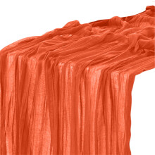 Feloranje tafelloper van kaasdoek, 71 inch (180 cm) in boho-stijl.