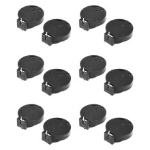 12 Pcs CR2450 Coin Cell Button Battery Socket Holder Case 2 Pins Black