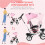 6-in-1 Kinderdreirad mit Schiebestange, Sonnendach, Korb, Rosa 8