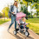 6-in-1 Kinderdreirad mit Schiebestange, Sonnendach, Korb, Rosa 4