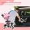 6-in-1 Kinderdreirad mit Schiebestange, Sonnendach, Korb, Rosa 7