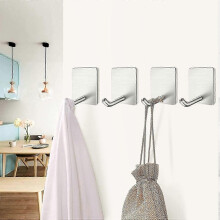 Adhesive Hooks, Self Adhesive Brush Silver