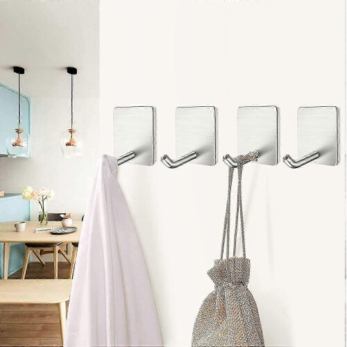 Adhesive Hooks, Self Adhesive Brush Silver
