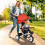 6-in-1 Kinderdreirad mit Schiebestange, Verdeck, Korb, Rot 4