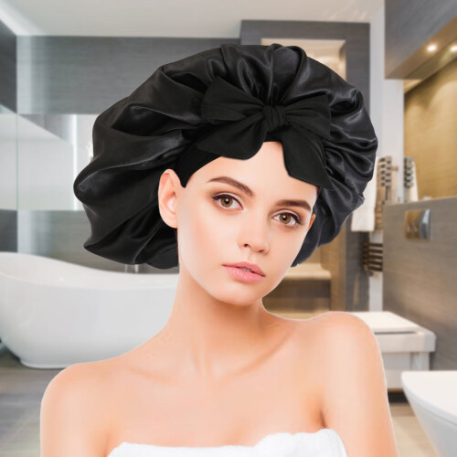 Satin Bonnet for Sleeping Adjustable Double-Layered with