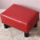 Ottoman footrest PU leather rectangular red 1 piece 1
