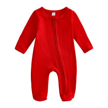 Baby Christmas Jumpsuit Winter Long Sleeve Striped Footed