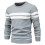(S, light blue) Mens Striped Pullover Sweater Crewneck Contrast Fine Knitted Tops Brown/light Blue 1