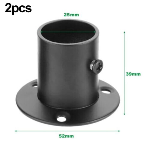 Wardrobe Bracket Flange Rail Socket Support 2-Pack