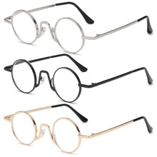 Presbyopia Glasses Black Metal Retro 3 Pairs 41mm