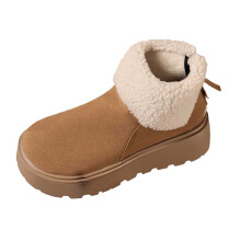 Women's Snow Boots Waterproof Cushioned Zip Brown Size 7.5