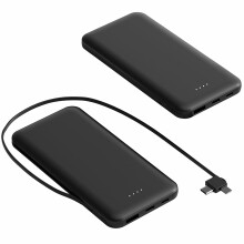 Portable Power Bank 10000mAh with Type-C Cable Black