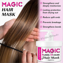 Magic Hair Repair Mask for Dry Damaged Hair, Keratin + Collagen Treatment Deep Conditioning for Color Treated Hair Bleached Frizzy Split Ends