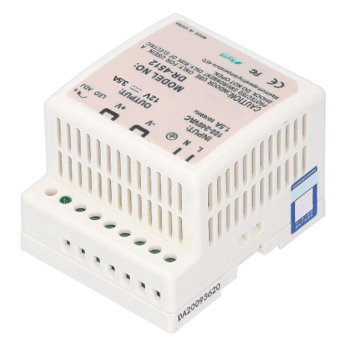 DR-45-12 Adjustable Regulated DIN Rail Power Supply - LED Switching for Electric Control Cabinet