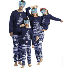 Family Matching Pajama Sets Blue Tree Print Long Sleeve Tee