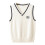 Kids Knit Sleeveless Vest White Lattice Pattern 8-9 Years 1
