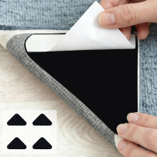 Carpet Grippers Black Reusable Non-Slip Pads 4 pcs