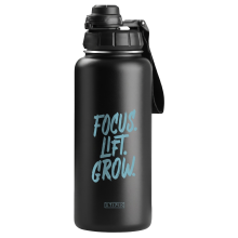 Wasserflasche Thermosflasche für das Fitnessstudio Sport Edelstahl Schwarz 950 ml — isolierflasche auslaufsicher