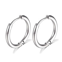 (12mm, Steel) Thin Circle Ear Stud With Colorful/solid-color Elegant Stylish Dangler Jewelry For Women Men Unisex - Ya