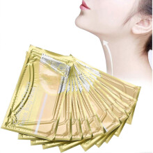 (10pcs, Gold) 5/10pcs Collagen Neck Mask, Anti-Wrinkle Neck Skin Firming Mask, Tighten Neck Wrinkles, Nourish Skin Tone, Anti-Wrinkle Neck Lifting