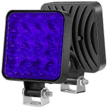 (Purple) 48W 16LED Square Waterproof Work Light Spotlight Driving Lamp Fog Headlight for Truck Offroad Daytime Running