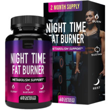 (60 capsules) Night Time Fat Burner Capsules for Women Herbal Sleep Aid Weight Loss Support 60 Count