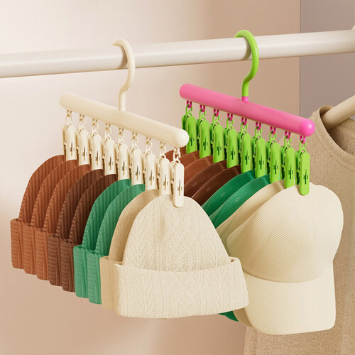 Plastic Coat Hangers Non-Marking Space-Saving White Green