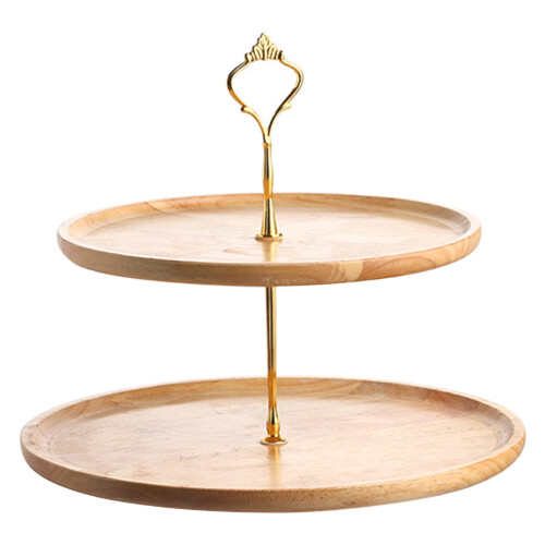 Wooden Dessert Tray Decorative 2-Tier