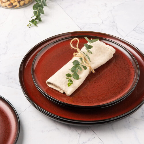 Ceramic Salad Plates Reactive Glaze 6-Piece Indigo Blue 2