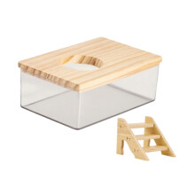 Hamster Sand Bath Box Clear Container for Gerbils Ferrets