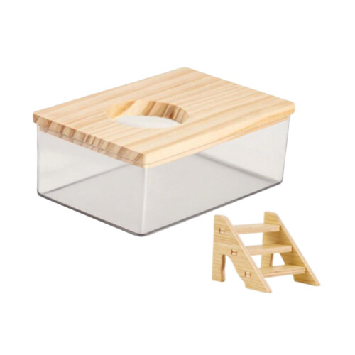 Hamster Sand Bath Box Clear Container for Gerbils Ferrets