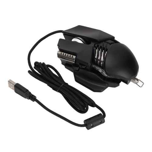 Mechanical Mouse 12800 DPI Ergonomics Retractable Adjustment RGB USB Black 6D Button Gaming Wired Mouse