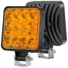 (Purple) 48W 16LED Square Waterproof Work Light Spotlight Driving Lamp Fog Headlight for Truck Offroad Daytime Running