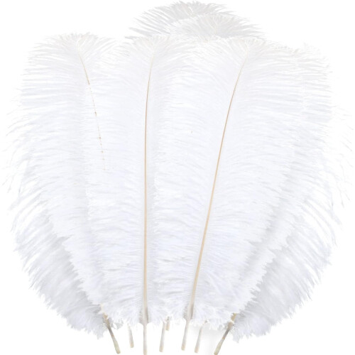 White Craft Feathers for Wedding and Christmas Decorations,