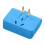 Flat Wall Plug Adapter AC Outlet Extender Blue 1