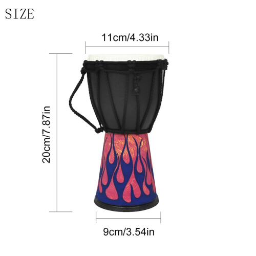 African Djembe Drum Professional Blue Flame 4 Inch 1