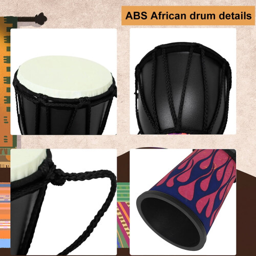 African Djembe Drum Professional Blue Flame 4 Inch 2