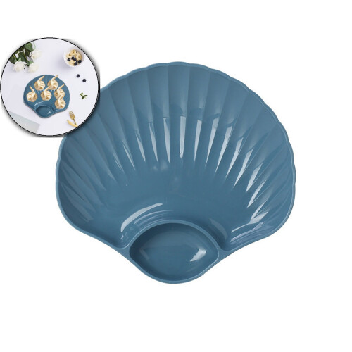 Shell-Shaped Plastic Dinner Plate Reusable 1 Piece