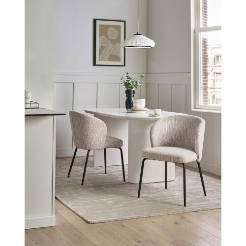 Beliani Set of 2 Dining Chairs ZANA Fabric Multicolour 1