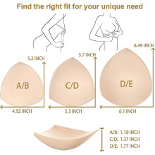 Bra Pads Inserts Women's Sports Cups Bra Replacement Insert for Bikini Swimsuit Xs-xxl