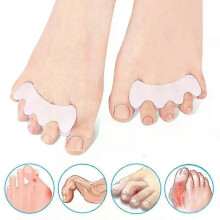 2Pcs=1Pair Hard Silicone Toe Finger Separator 3 Hole Hallux Valgus Orthopedic Spacers Overlapping Hammer Foot Corrector