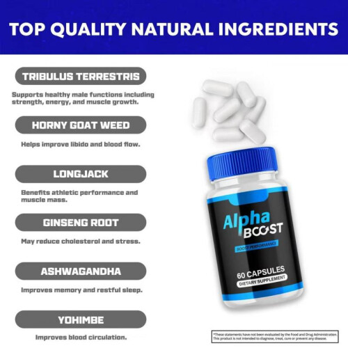 ALPHa boost Men's Advanced Natural Supplement Capsules 60 Count 1
