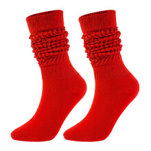 Men's Wool Thermal Socks Red Medium High Tube One Size